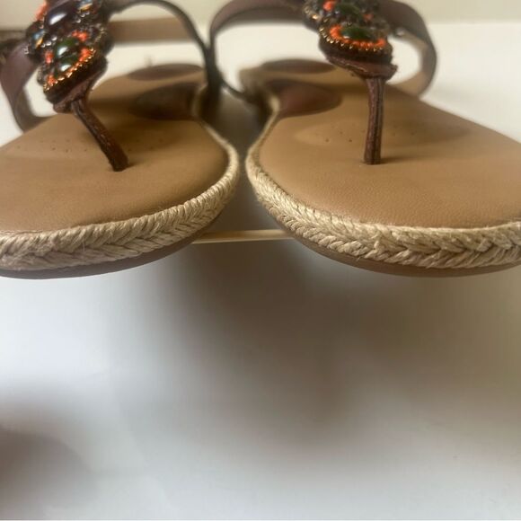 b.o.c by Born Alia Beaded Jeweled Western Boho Brown Buckle Sandals SZ 8 - Picture 11 of 15